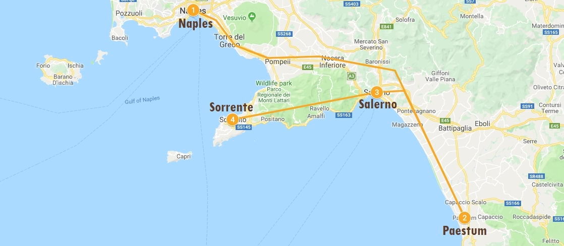 Carte autotour Campanie